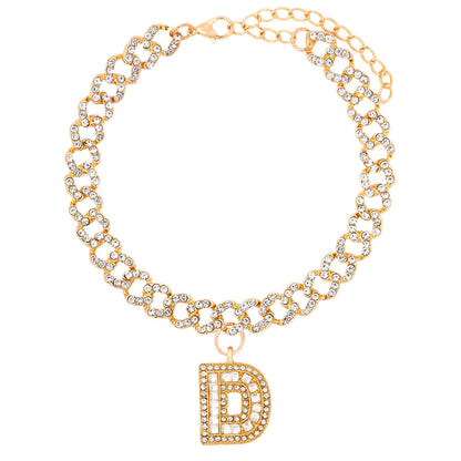 Alphabet Pendant Chain Anklet