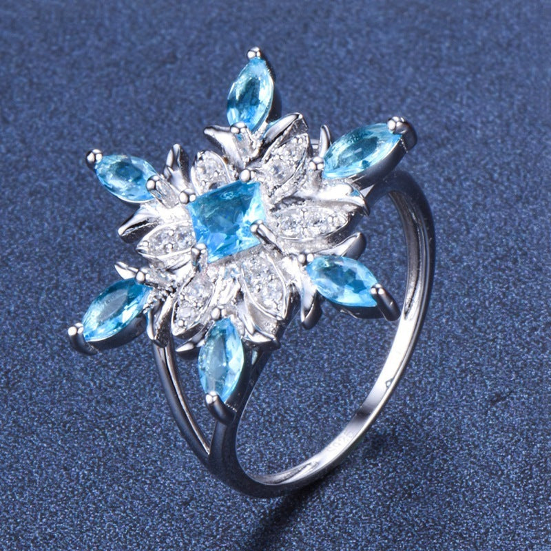 Star Zircon Flower Rings