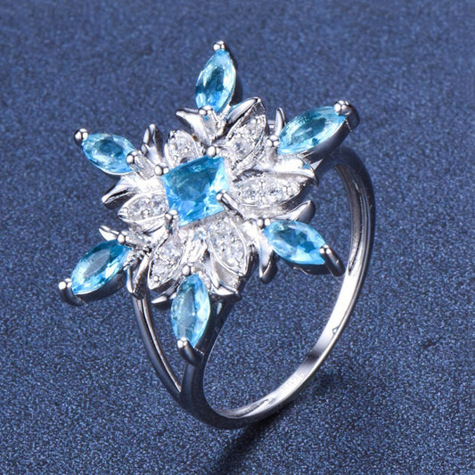 Star Zircon Flower Rings