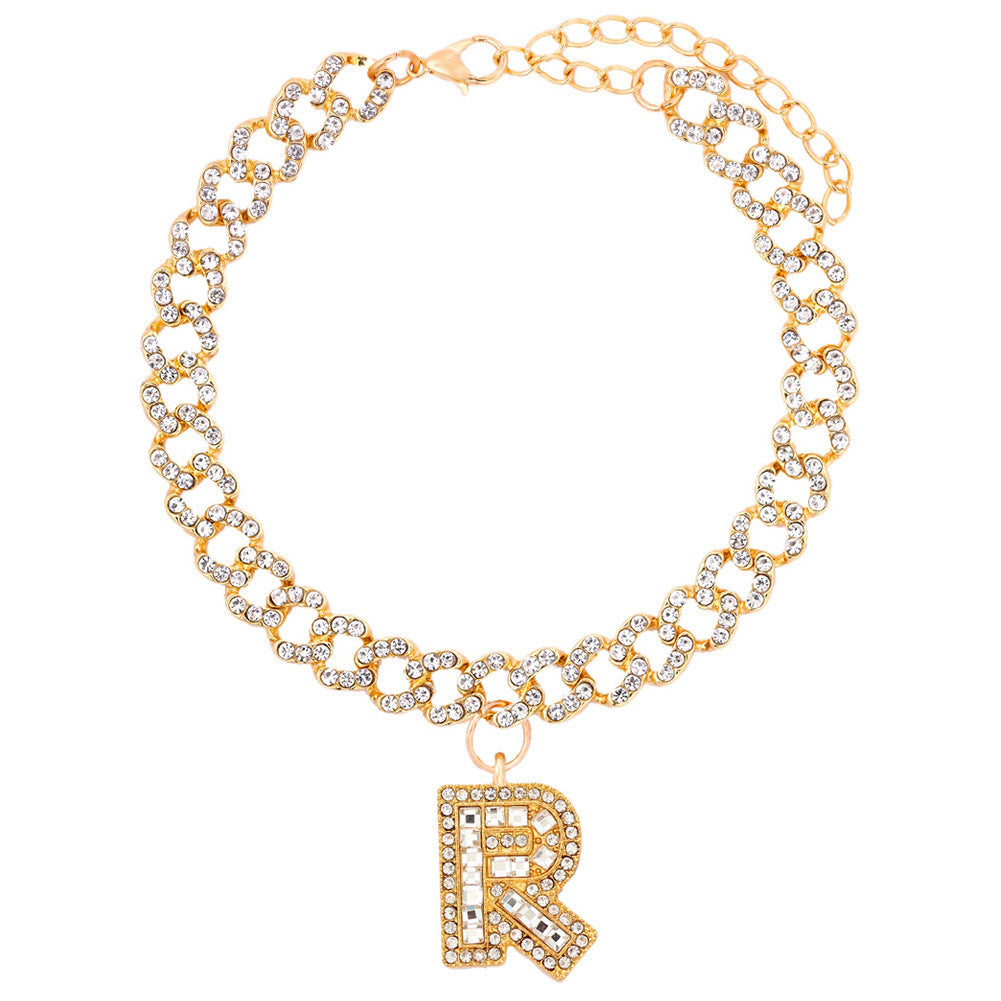 Alphabet Pendant Chain Anklet