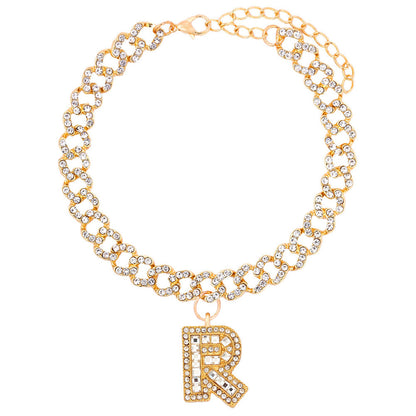 Alphabet Pendant Chain Anklet