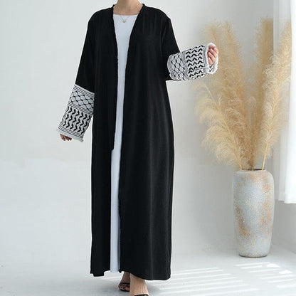 Elegant Palestine Embroidered Muslim Abaya Women's