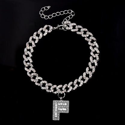 Alphabet Pendant Chain Anklet