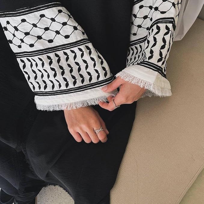 Elegant Palestine Embroidered Muslim Abaya Women's