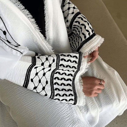 Elegant Palestine Embroidered Muslim Abaya Women's