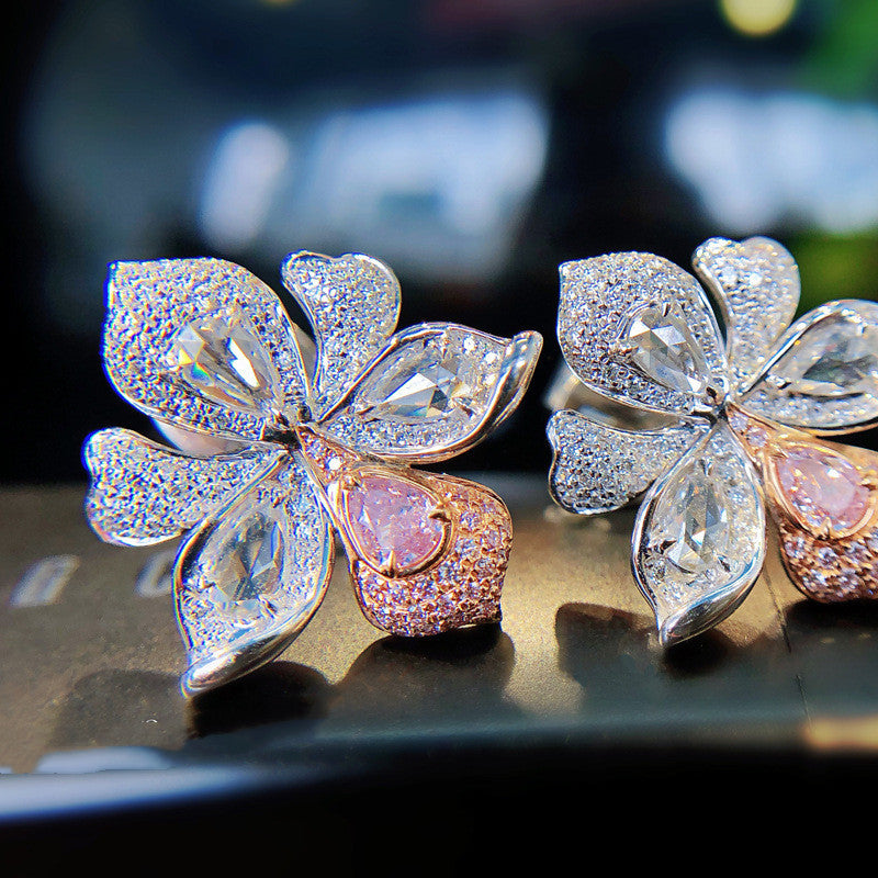 Imitated Natural Argyle  Diamond Luxury Dinner Earrings