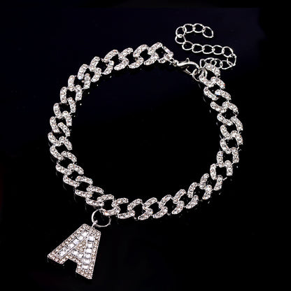 Alphabet Pendant Chain Anklet