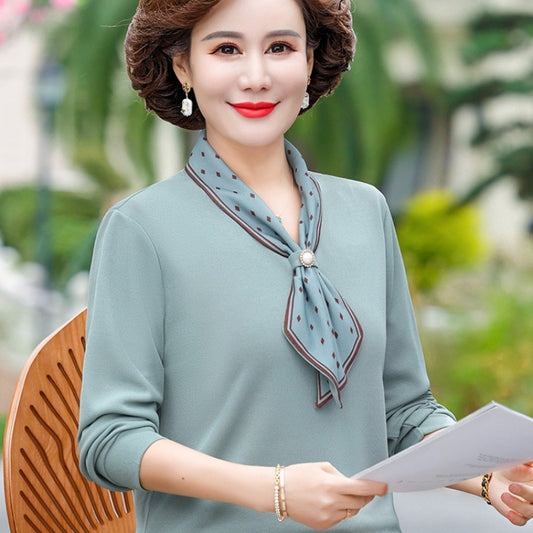 Middle-aged And Elderly Women's Clothing Spring And Autumn Top Fashion Bottoming Shirt