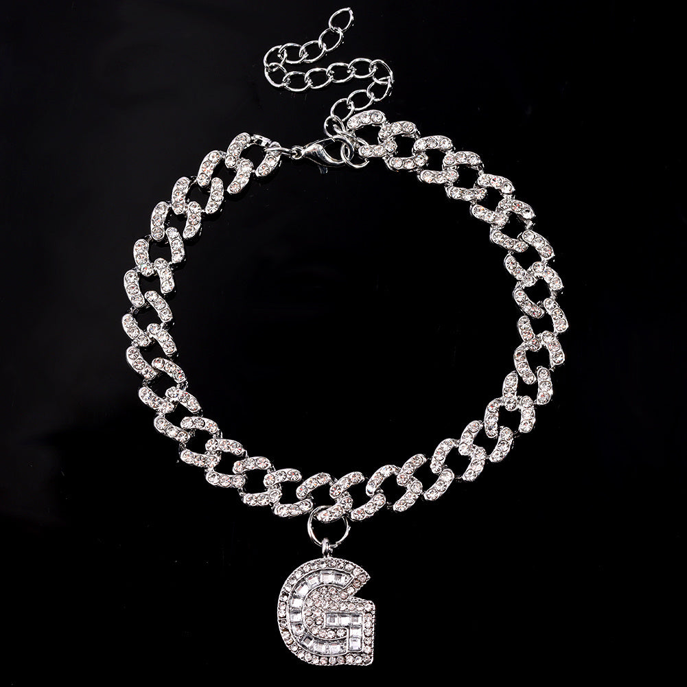 Alphabet Pendant Chain Anklet