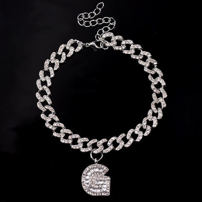 Alphabet Pendant Chain Anklet