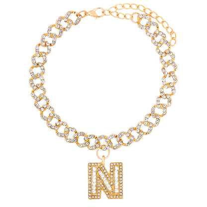 Alphabet Pendant Chain Anklet
