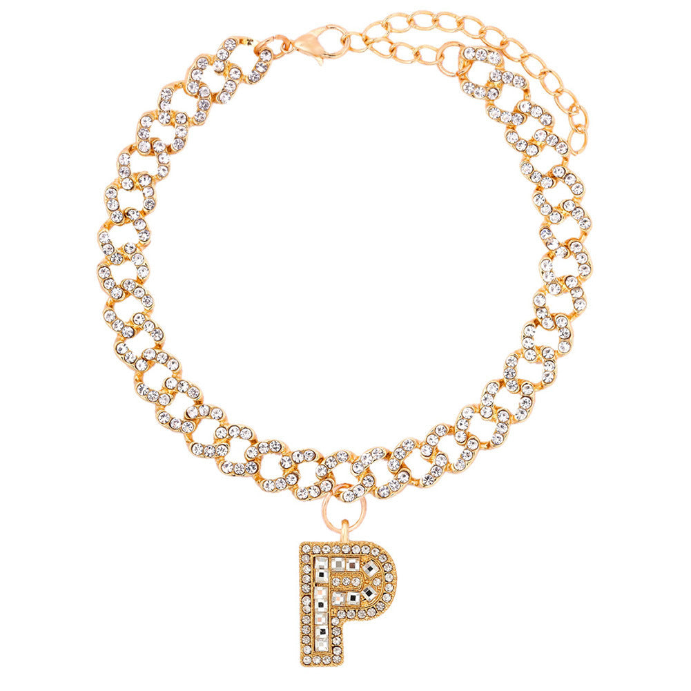 Alphabet Pendant Chain Anklet