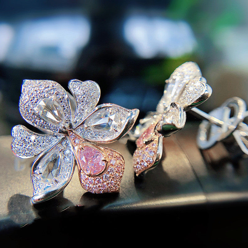 Imitated Natural Argyle  Diamond Luxury Dinner Earrings