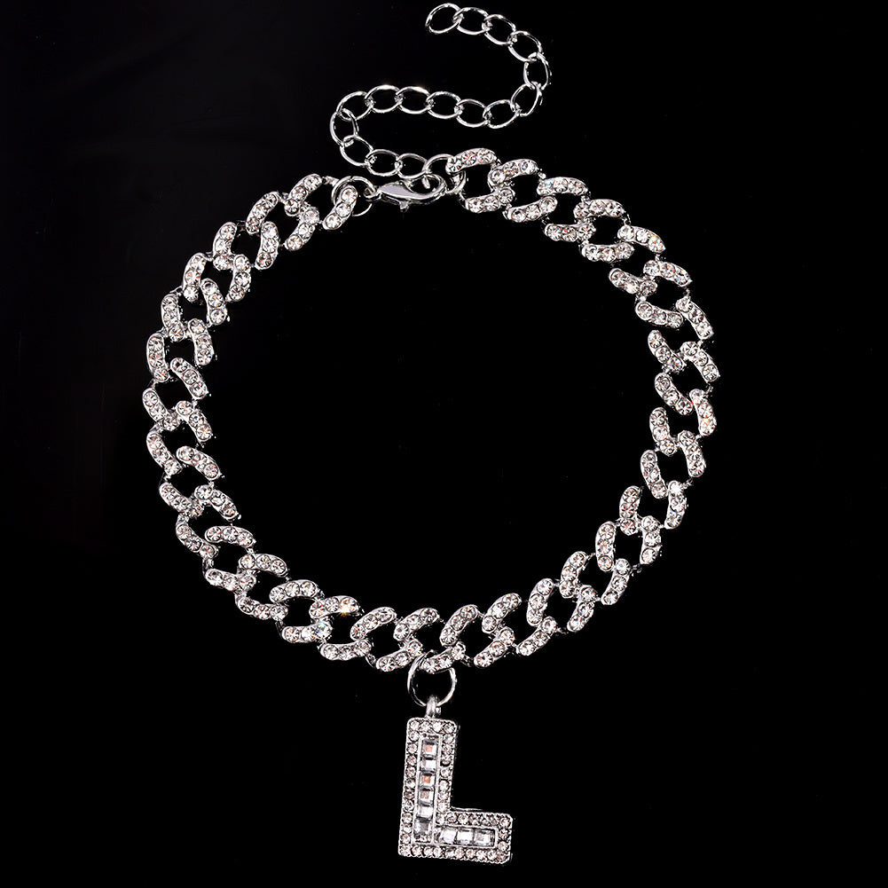 Alphabet Pendant Chain Anklet