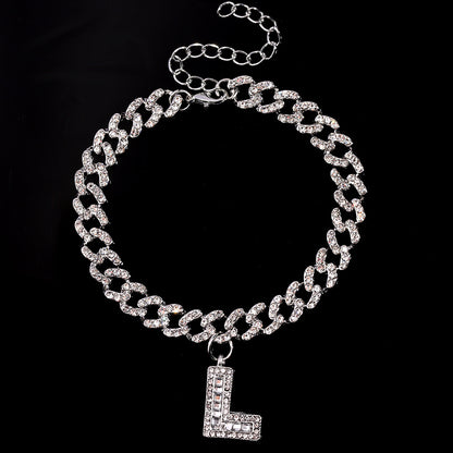 Alphabet Pendant Chain Anklet