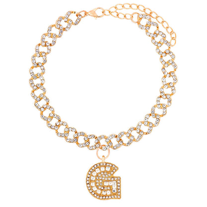 Alphabet Pendant Chain Anklet