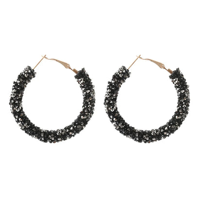 Charm Austrian Crystal Hoop Earrings with Rhinestone