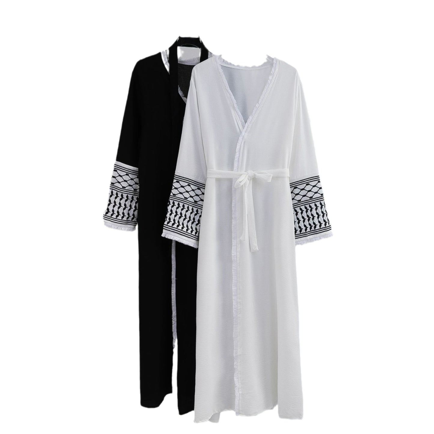 Elegant Palestine Embroidered Muslim Abaya Women's