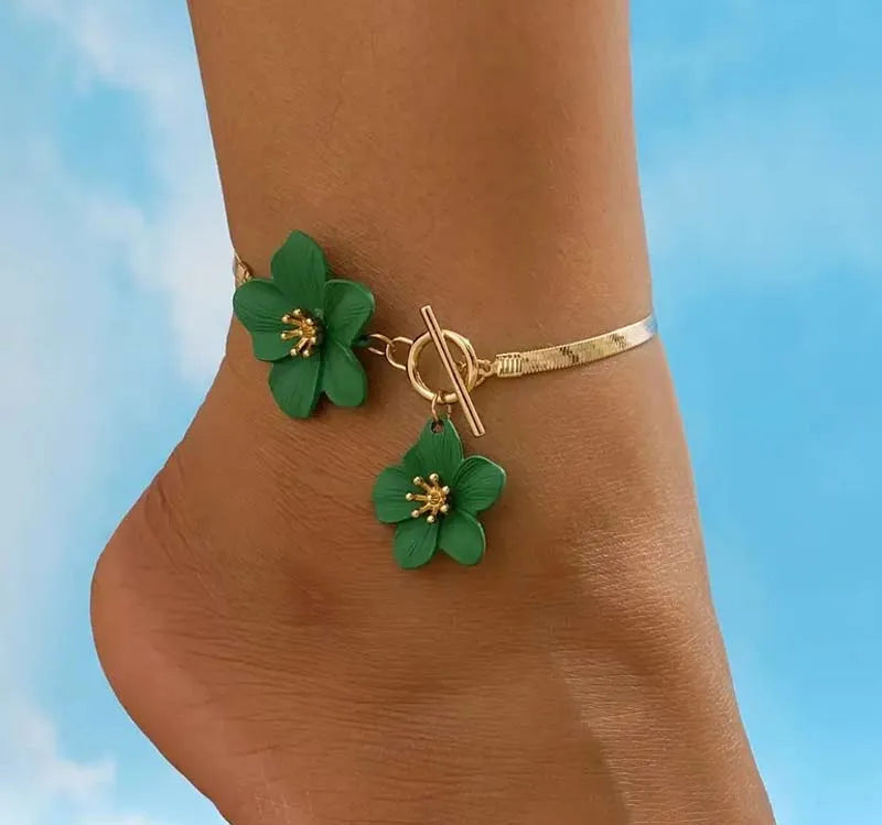 Elegant flower anklet