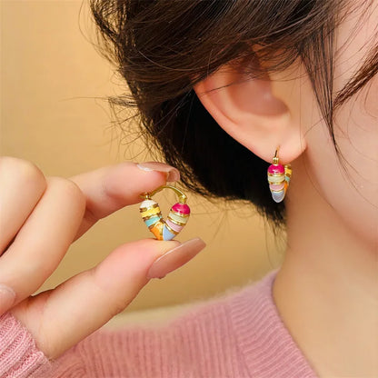 Colorful Heart Buckle Earring