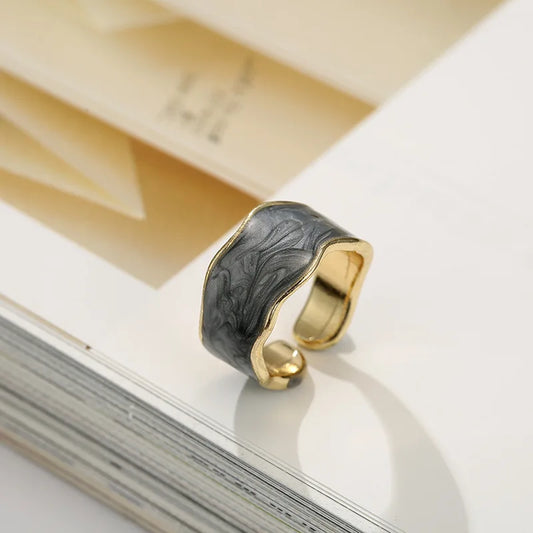Irregular Antique Enamel Rings