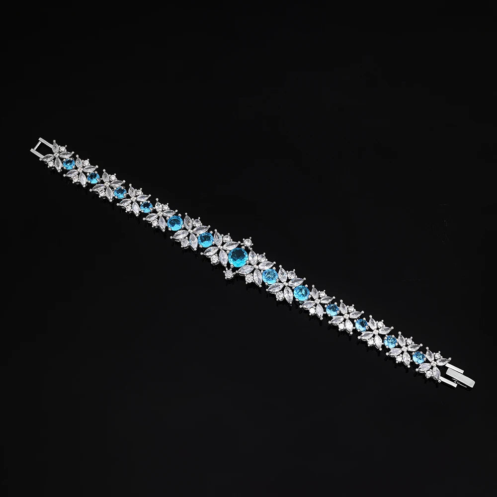 Blue Zircon Crown Set