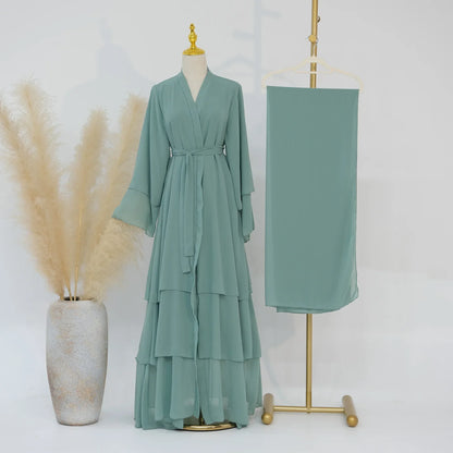 Turkish Women's Party Dress and Hijab Set