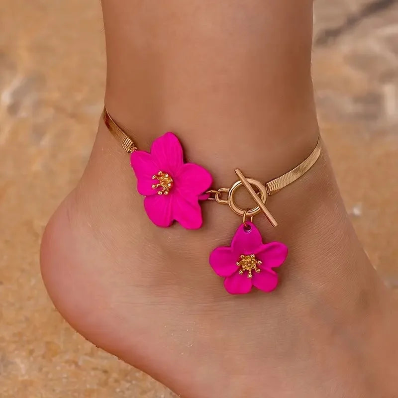 Elegant flower anklet