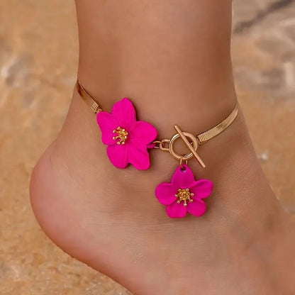 Elegant flower anklet