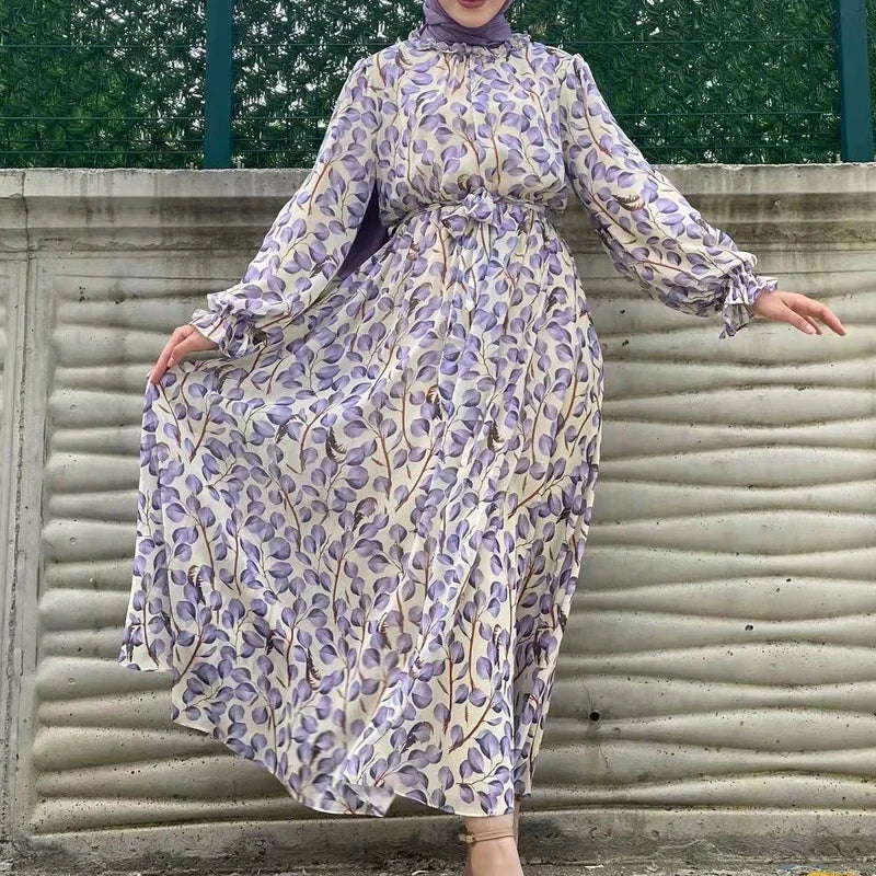 Summer Muslim Muslim Woman Dress Chiffon Dubai Abaya Ramadan African Elegant Dresses for Women Abayas Kaftans Turkey Modest