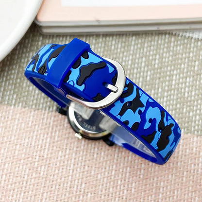 2025 summer boys girls fashion camouflage silicone strap quartz watches children kids students digital cool waterproof clocks