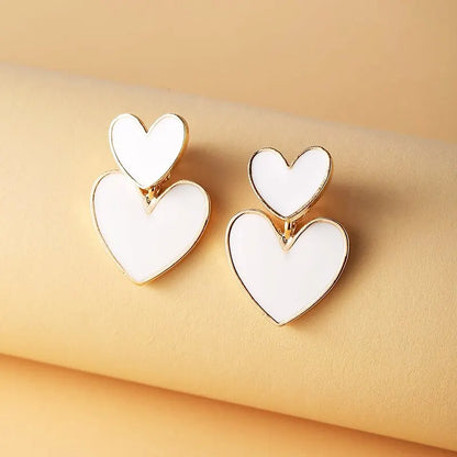 White And Black Double Sweet Earrings