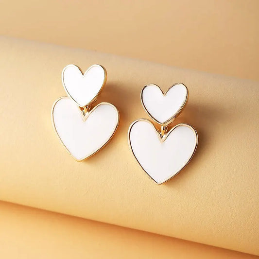 White And Black Double Sweet Earrings