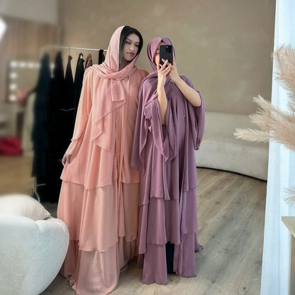 Turkish Women's Party Dress and Hijab Set