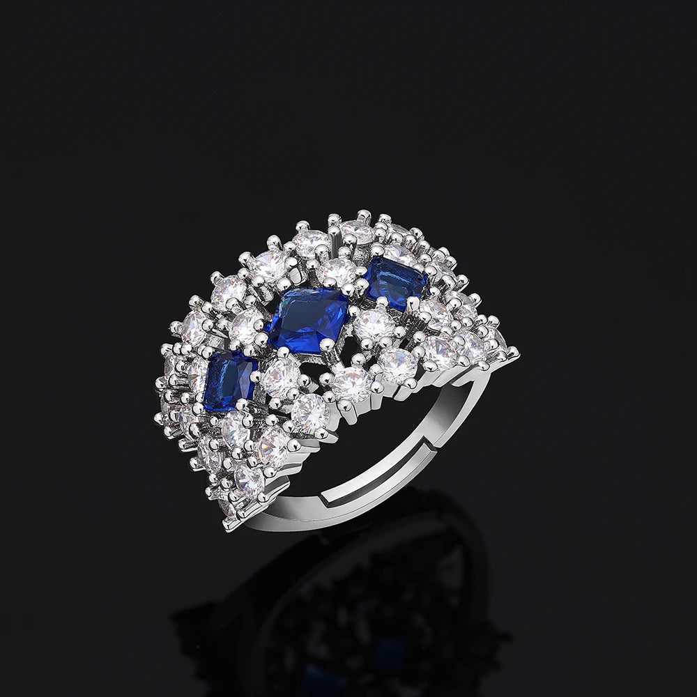 Blue Zircon Crown Set