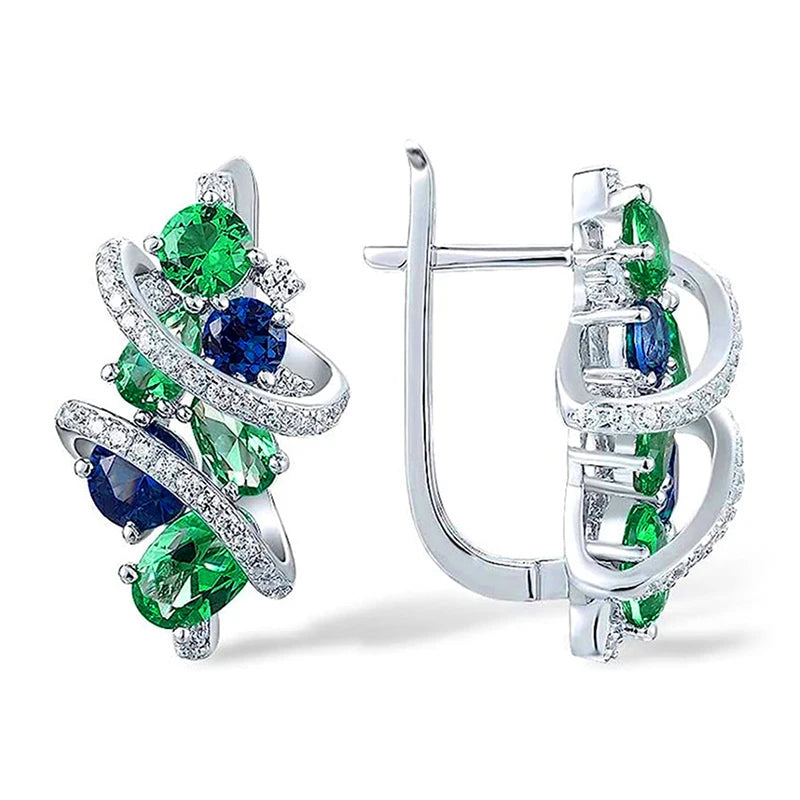 Huitan Cubic Zirconia Hoop Earrings