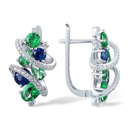 Huitan Cubic Zirconia Hoop Earrings