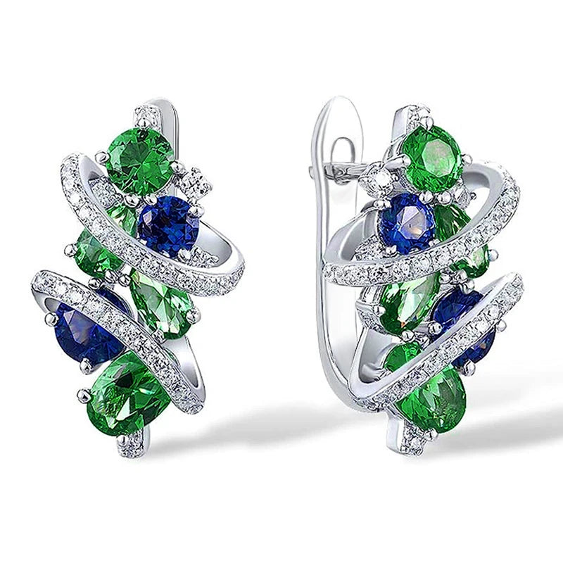 Huitan Cubic Zirconia Hoop Earrings