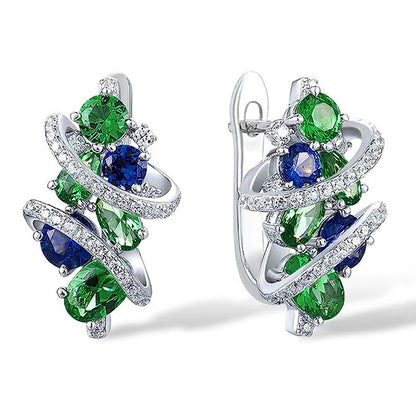 Huitan Cubic Zirconia Hoop Earrings