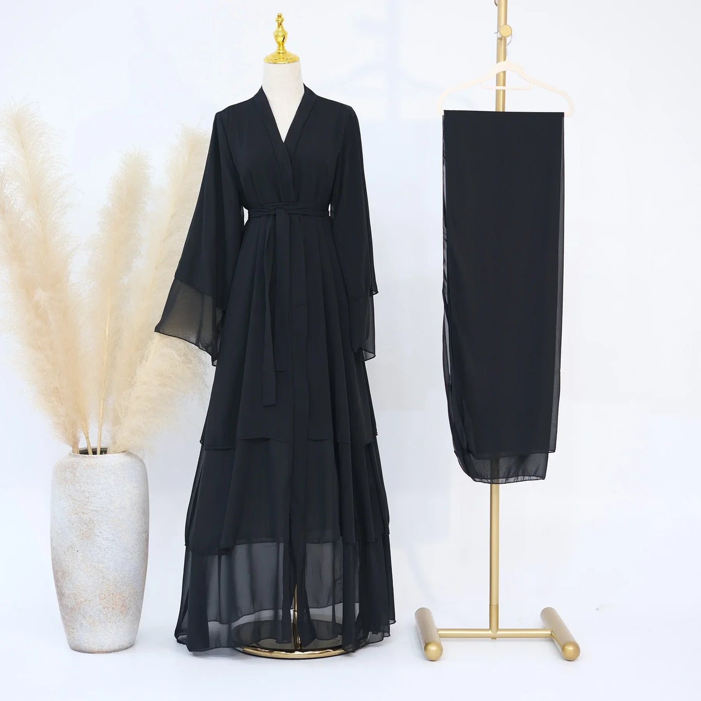 Turkish Women's Party Dress and Hijab Set