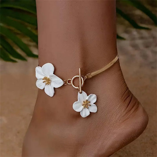 Elegant flower anklet