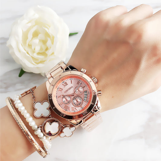 Diamond Simple Mesh Strap Stainless Steel Watch