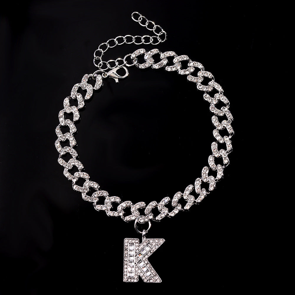 Alphabet Pendant Chain Anklet
