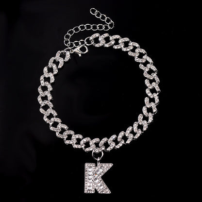 Alphabet Pendant Chain Anklet