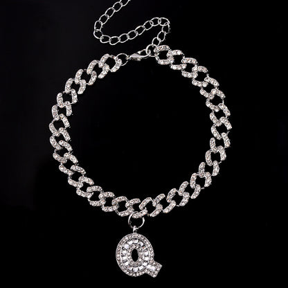Alphabet Pendant Chain Anklet