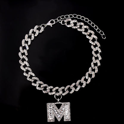 Alphabet Pendant Chain Anklet