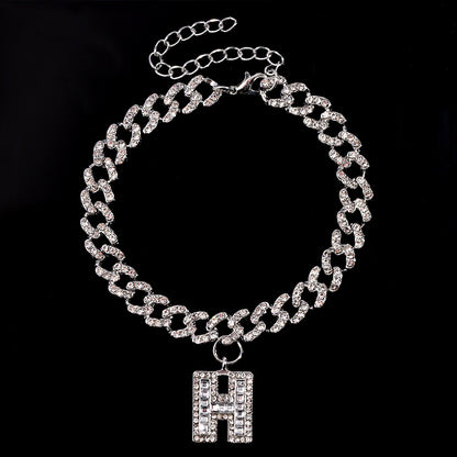 Alphabet Pendant Chain Anklet