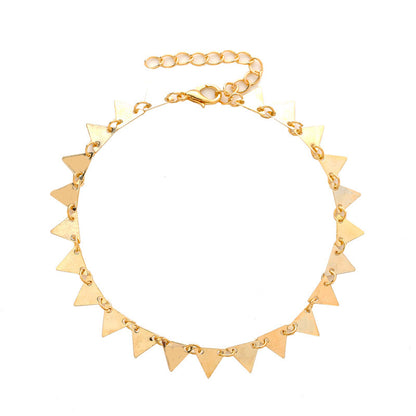 Geometric Triangle Anklet - Chain Design