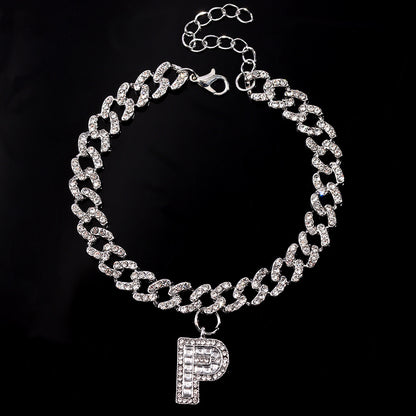 Alphabet Pendant Chain Anklet