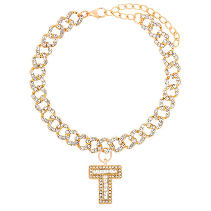 Alphabet Pendant Chain Anklet